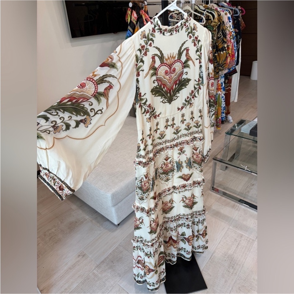 Farm Rio: Cream Majestic Hearts Maxi Dress - Picture 10 of 13